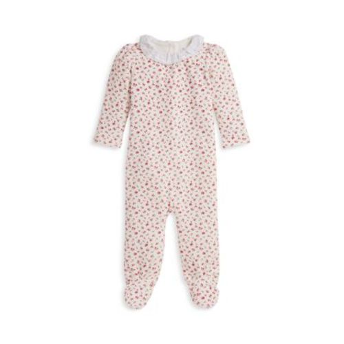 Polo Girls' Floral Velour Footed Coverall - Baby