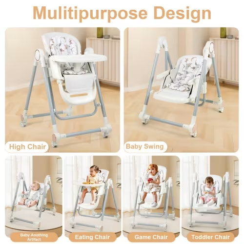 baby high chair foldable high chair adjustable 2 in 1 high - Temu
