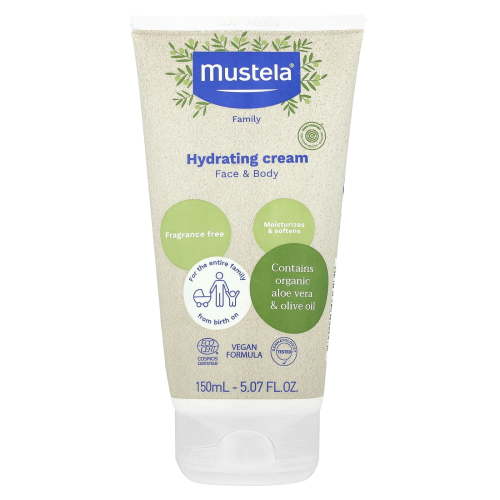 Mustela Hydrating Cream, Face & Body, Fragrance Free, 5.07 fl oz (150 ml)