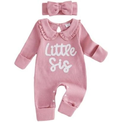 Newborn Baby Girl Fall Outfit Romper Jumpsuit Infant Waffle Clothes