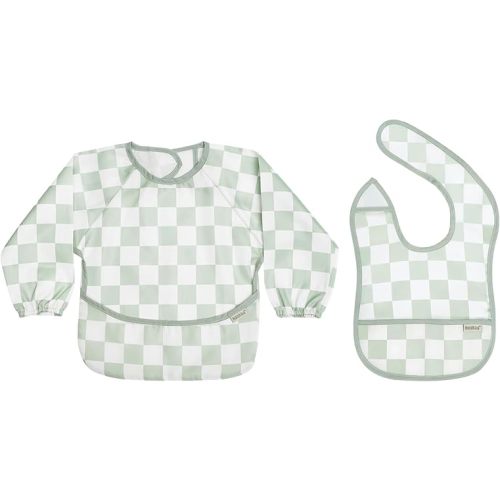 haakaa Long Sleeve Baby Bib, Waterproof & Adjustable Baby Smock Bib for Eating, Painting & Play, Easy Wipe Clean, 6–24M