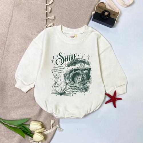 The Shire Baby Romper Infant Sweatshirt Hobbit House Graphic Bubble Romper Baby Shower Birthday Coming Home Gift Newborn Outfit