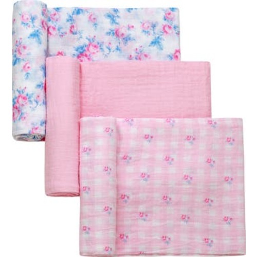 3-Pack Cotton Muslin Swaddle Blankets