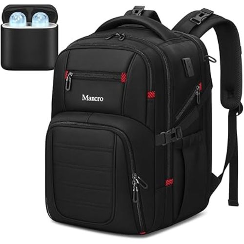 Mancro Dad Diaper Bag Backpack - Large Waterproof Travel Baby Bag for Men with Detachable Bottle Bag & Insulated Pocket, Black