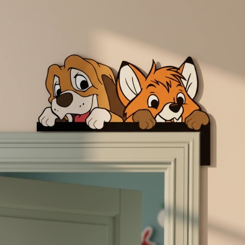 Disney The Fox And The Hound Tod And Copper Wood Door Corner Sign, Disney Friends Door Decor, Disney Home Decor, Disney Kids Room Decoration