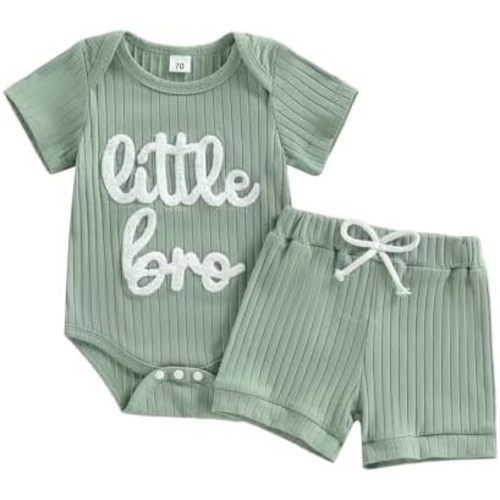 Baby Boy Summer Clothes Little Brother Newborn Outfit Short Sleeve Romper Casual Shorts Set 0 3 6 12 Months