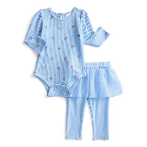 Wonder Nation Baby Girls' Bodysuit and Tulle Skeggings Set, 2-Piece, Sizes 0/3M-24M