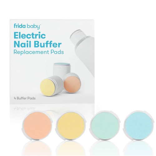 Frida Baby Electric Nail Buffer Replacement Pads | Safe + Easy Grooming, Trimming, and Nail Filing for Newborn, Toddler, or Children's Fingernails and toenails, 4 Buffer Pads