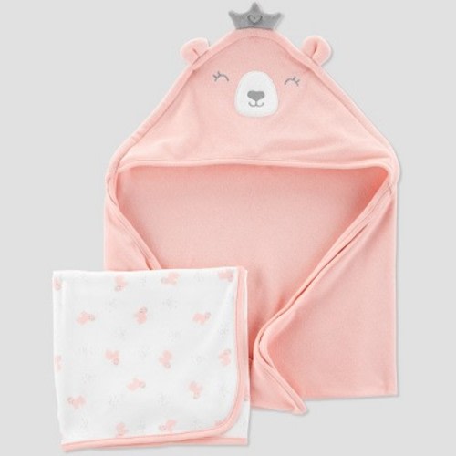 Baby Girls' Bear Bath Towel Set - Just One You® made by carter's Pink/White One Size