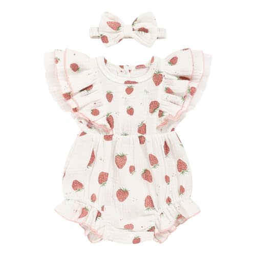 TITKKOP Ruffle Bubble Romper for Baby Girl | One-Piece Shorts Jumpsuit | Summer Outfit & Dress for Infants 0-18M