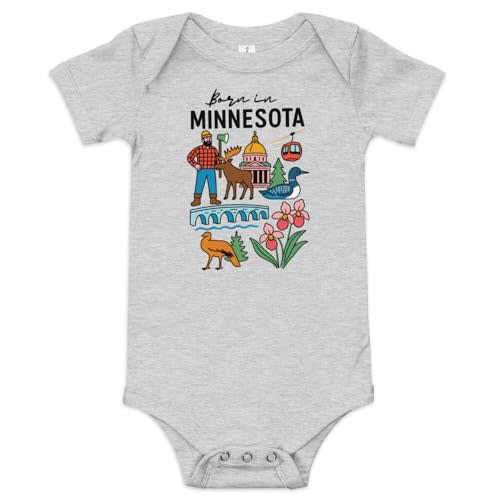 Toy Fan TV Born in Minnesota Baby Onesie – Cute North Star State Bodysuit for Newborn Boys or Girls