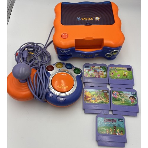 VTech V.Smile Learning System Console Controller & Games Tested Battery Powered