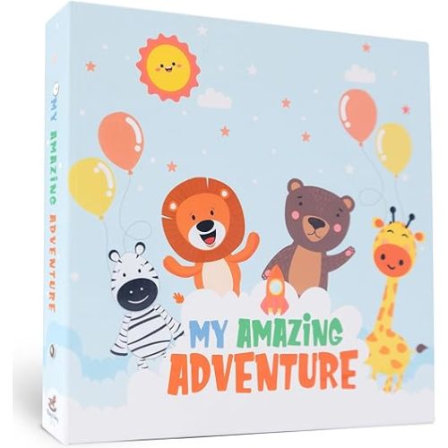 Playful Keepsake and Memory Book - First 5 Years Completely Illustrated Baby Journal - Joyful Scrapbook for Boy or Girl - Easily Record Radiant Memories - Perfect for Baby Shower