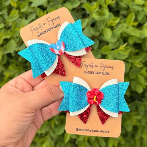 Puerto Rican Pride Hair Bow - Boricua Bow