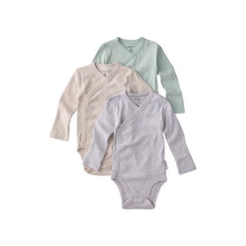 Sterling Side Snap Organic Cotton Assorted 3-Pack Bodysuits, Newborn