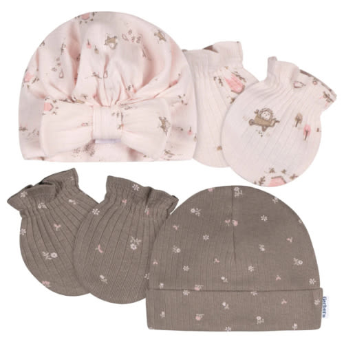 4-Piece Baby Girls Garden Cap and Mitten Set – Gerber Childrenswear