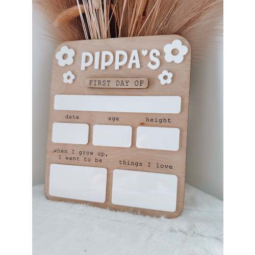 First/Last day board - FLOWERS