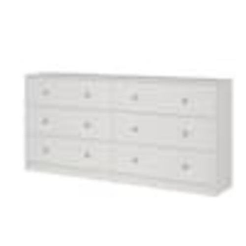 Tvilum Portland 6-Drawer Double Dresser in White 26.89 in. H x 56.34 in. W x 12.46 in. D 703284949