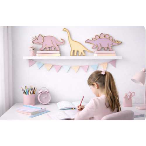 Pack of 3 pink toned wooden dinosaur wall decor dinosaurs for girls girls room