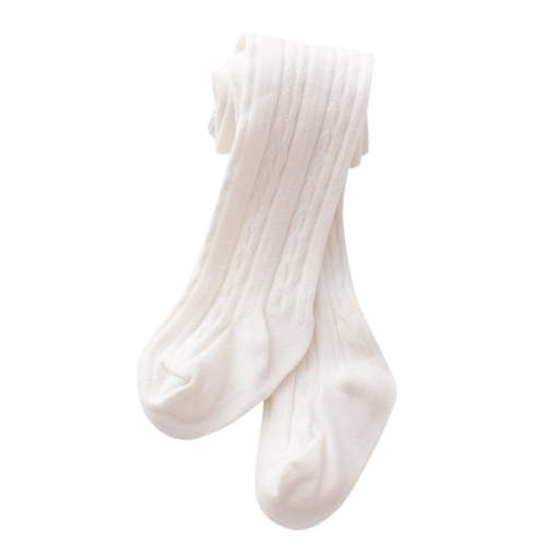 GobdXE Unisex Solid Baby Full Foot Tights Cable Twist Knit Thin Stretch Cotton Pantyhose Size:0-6 Months