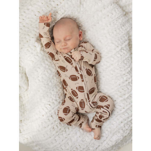 Football (Ribbed) | Bamboo Zipper Pajamas