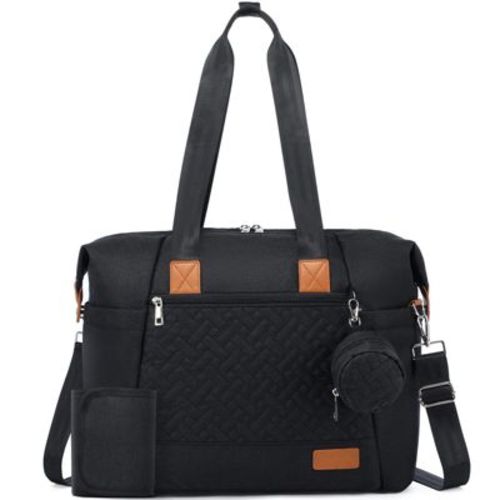 Itopfox Large Waterproof Diaper Tote with Changing Pad, Multi-Pocket Design for Baby Essentials, Travel-Friendly and Durable