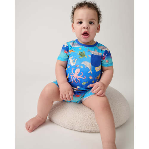 Underwater Discovery Pocket Shorty Romper | Little Sleepies