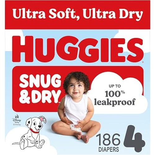 Huggies Snug & Dry Diapers Size 4, 186 Count