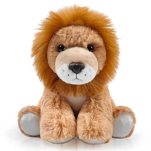Lion Stuffed Animal Toys, 8.5 Inch Soft and Cuddly Lion Plush Animals Toy, Cute and Realistic Animals Gifts for Boys and Girls Toy for Toddlers 1-3