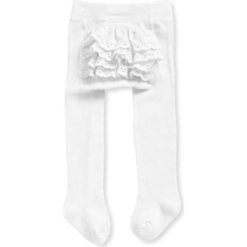 Infant Girl's Rhumba Cotton Blend Tights With Ruffles, 0-6M