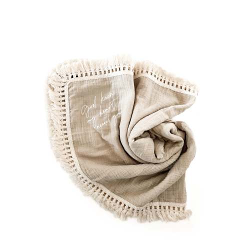 God knew my heart needed you Nude Tassel Swaddle Blanket