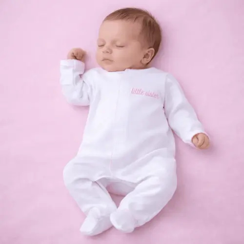 Little Sister Embroidered Footie