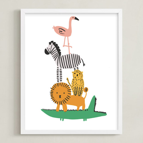 Safari Stack Limited Edition Children's Art Print by Hudson meet Rose