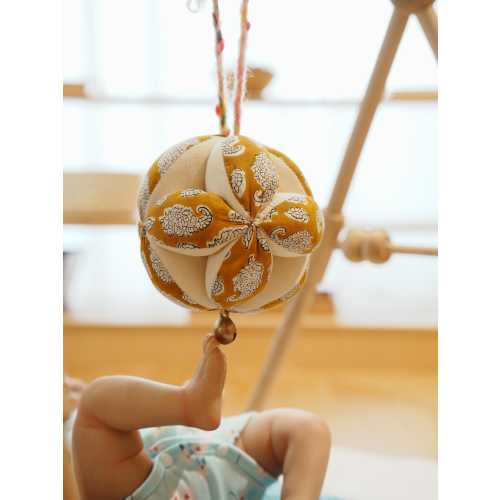 Montessori Kicking Ball,  Cotton Sensory Toy, Nido Activity, Handmade Infant Gift