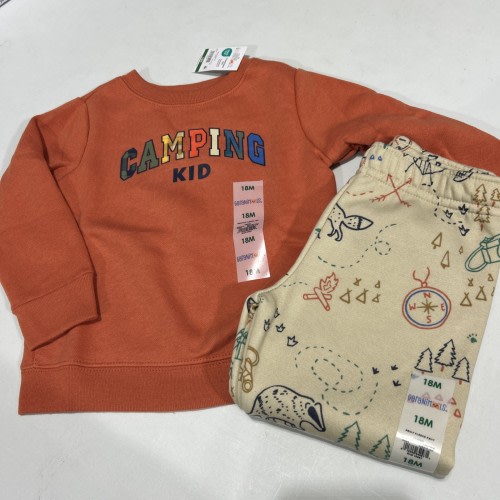 garanimals baby boy 2 Piece Sweat Suit Size 18 M Camping New
