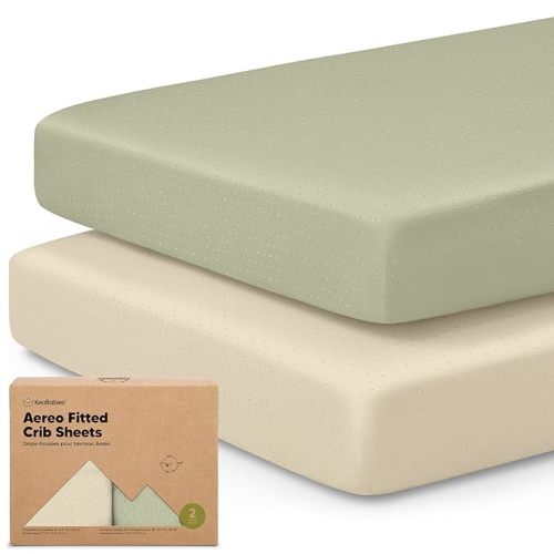KeaBabies 2-Pack Fitted Crib Sheets for Boys, Girls, Baby - Soft Bamboo Viscose Cotton, 52x28 Standard Crib Mattress Sheets, Toddler Bed Mattress Cover, Gender Neutral, Breathable, Durable (Avocado)