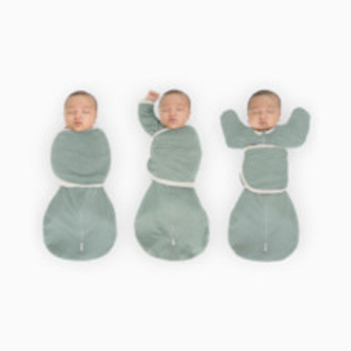 SwaddleDesigns Omni Swaddle Sack with Arms Up Half-Length Sleeves and Mitten Cuffs - Heathered Jadeite, Small 6-14 Lbs (0-3 Months)