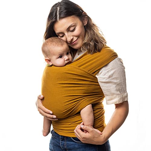 Boba Wrap Baby Carrier - Original Stretchy Infant Sling, Perfect for Newborn Babies and Children up to 35 lbs (Tiger's Eye Serenity)
