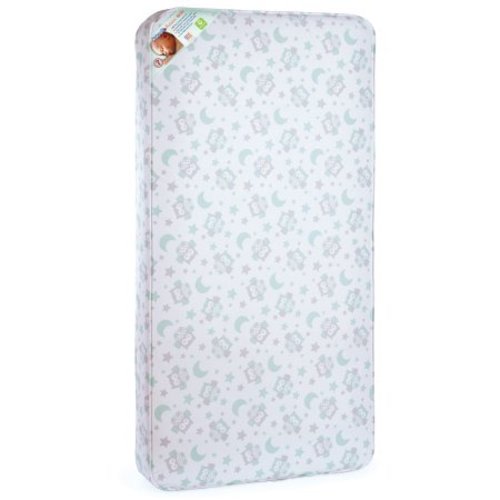 Kolcraft Pediatric Crib and Toddler Innerspring Mattress, Owl - Owl Mint
