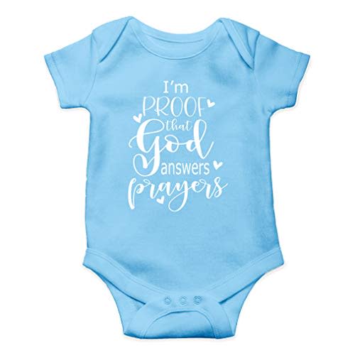 AW Fashions I'm Proof That God Answers Prayers Baby Bodysuit Cute Newborn Boy Funny Rompers Girl Clothes