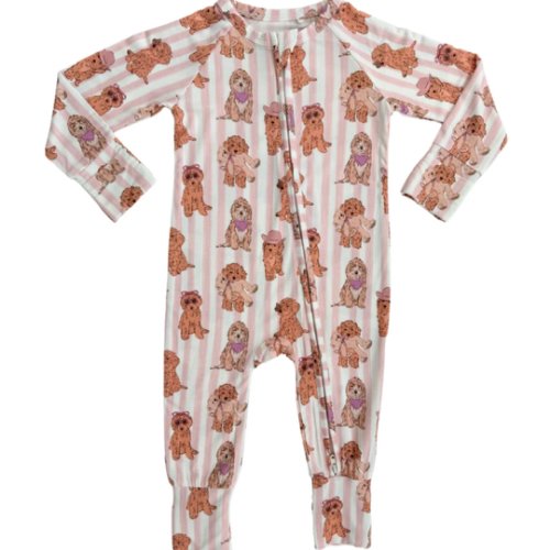 Pink Puppy Zipper Romper – In my Jammers