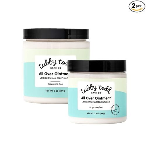 TUBBY TODD All Over Ointment - Baby Eczema Cream, Everyday Multi-Purpose Sensitive, Dry, Irritation Baby Skin Relief Cream, Steroid & Gluten Free, Fragrance Free, 3.5 oz & 8oz, 2 Pack