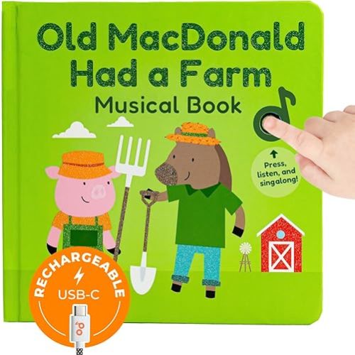 Cali's Books Old MacDonald Had a Farm Music Book for Toddlers 1-3 Years Old - Nursery Rhymes Musical Books, Interactive Baby Sound Book, Singing Toy for Children Girls, Learning Song Toys Toddler Boys
