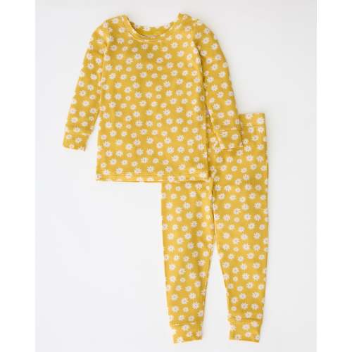Bamboo Baby Two-Piece Pajama Set | Yellow Daisies - Kindred Bravely