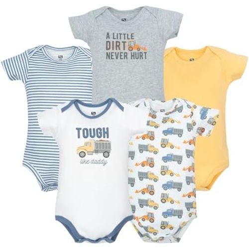 Hudson Baby Infant Boys Cotton Bodysuits 5-Pack