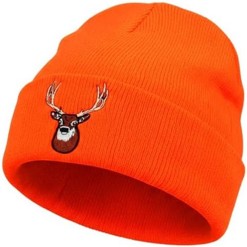 Blaze Orange Hunting Hat for Kids, Pull-On Baby Toddler Beanie, 0-36 Months