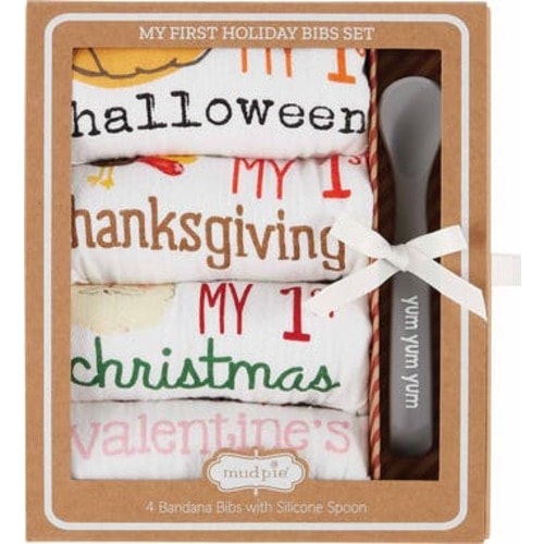 My 1st Holiday 4-Pack Cotton Bib Set