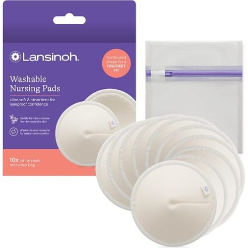 Lansinoh Washable Nursing Pads, 10 Count
