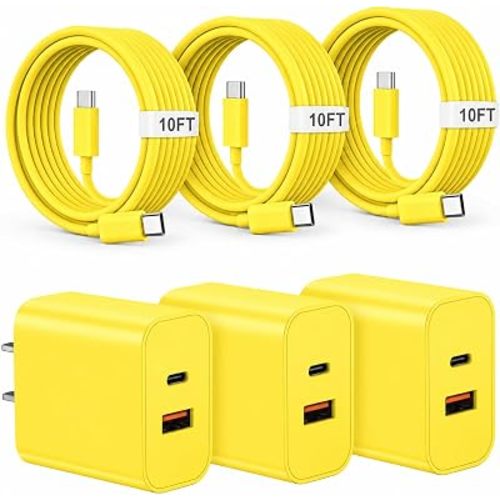 iPhone 18 17 16 15 Charger Fast Charging Type C USB C Chargers Yellow