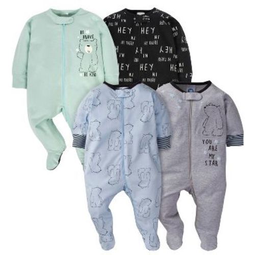 Gerber Baby Boys 4 Pack Sleep 'N Play Footie - Bear - Preemie - 4-Pack